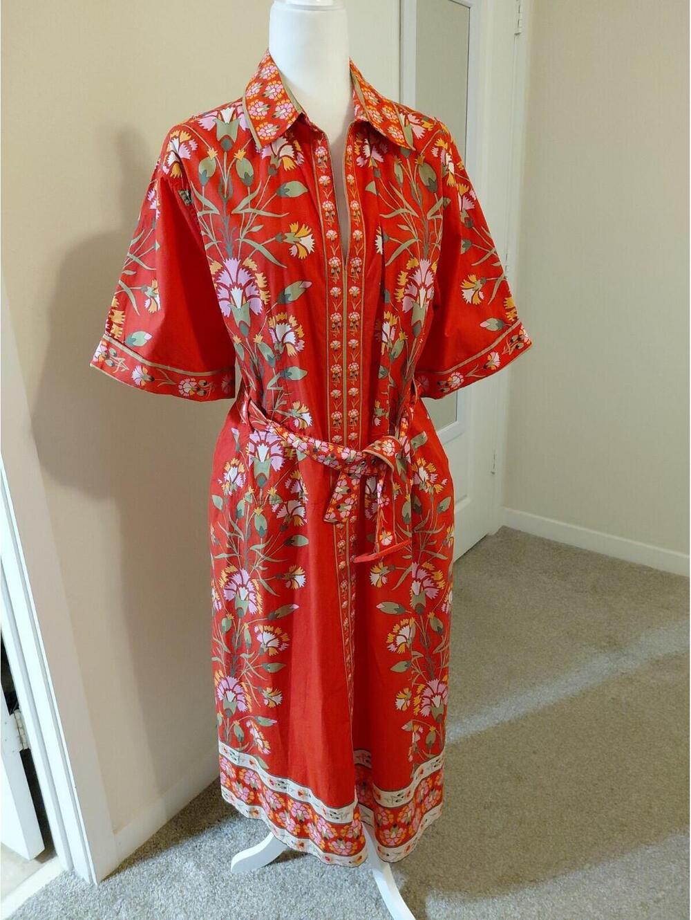 Elizabeth James Dress Sz XL Multicolored Floral Belted